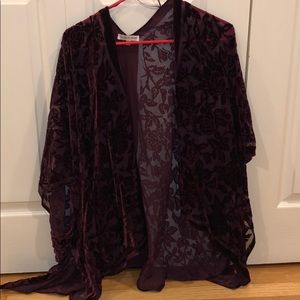 Maroon Velvet detailed Cover/Wrap